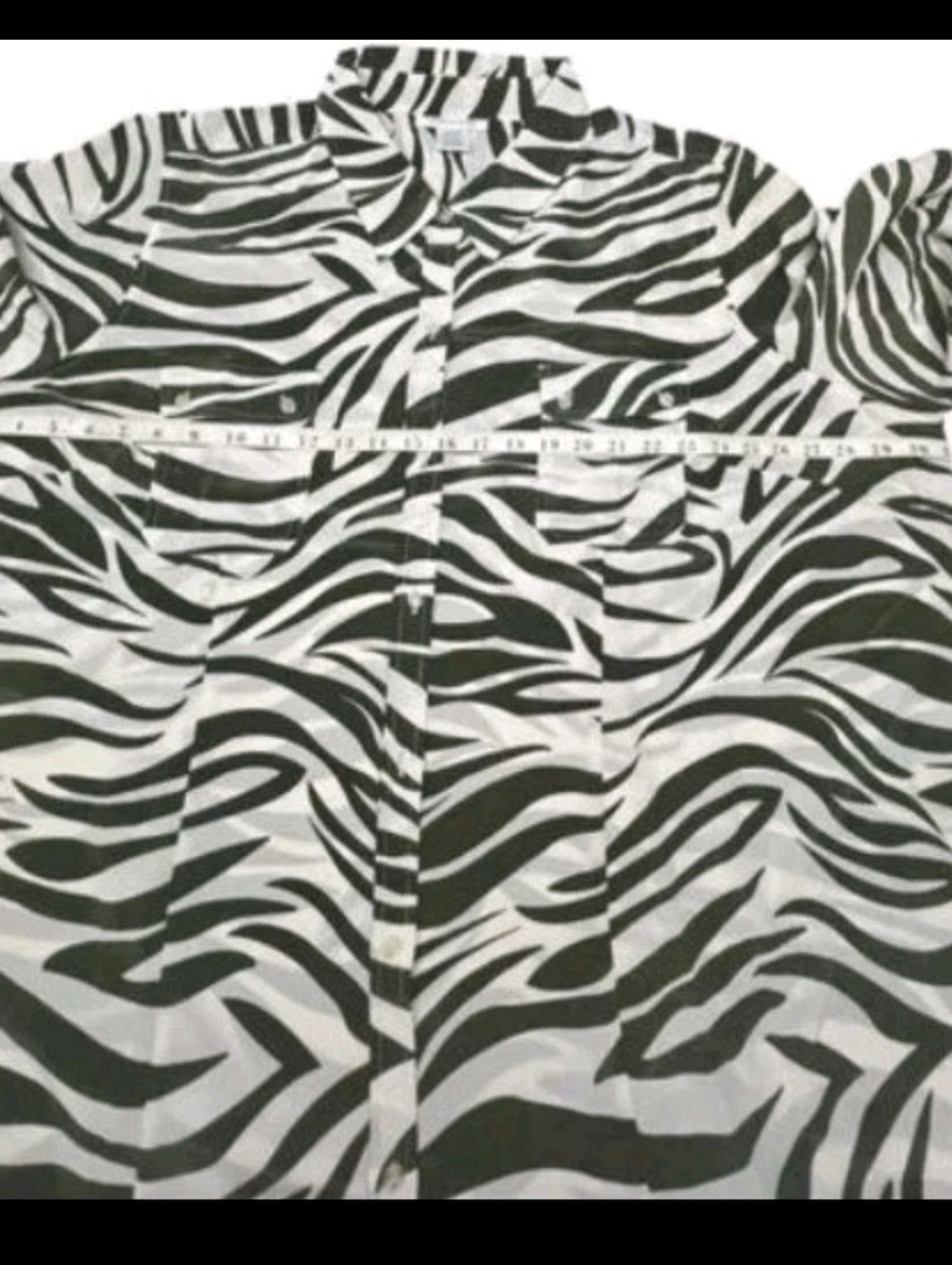 NWOT Chelsea Studio Zebra Print Button Down Blouse 3X Oversized - Picture 4 of 6